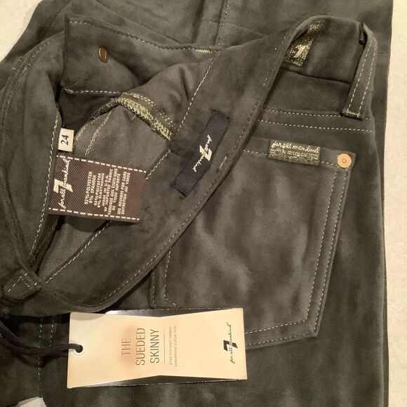 7 For All‎ Mankind Jeans 24 Sueded Skinny Juniper NWT - Picture 5 of 6